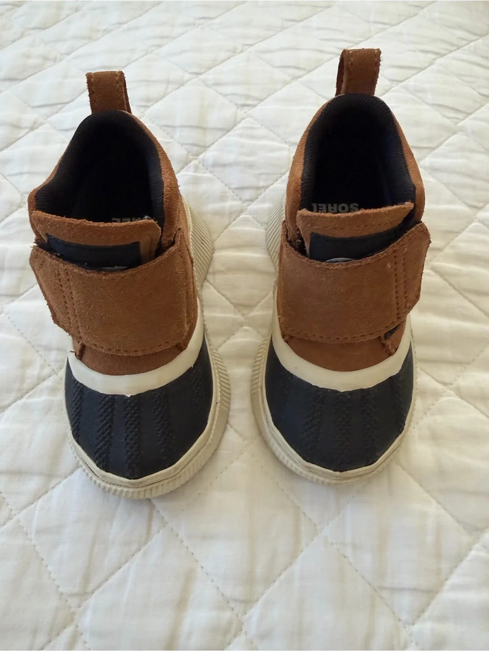 Sorel Kids Two-Tone Brown and Black Slip-On Boots